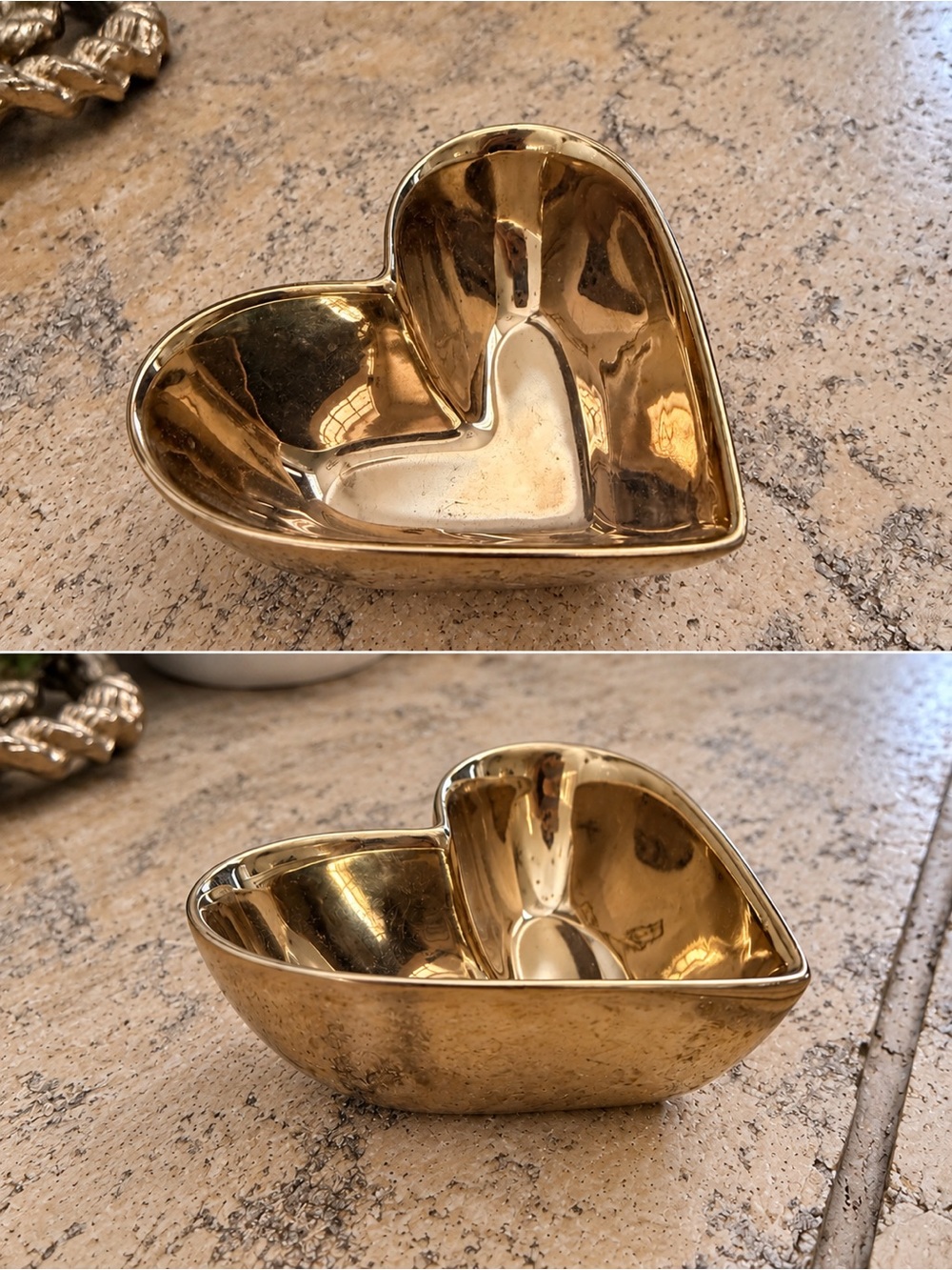 BIA Cordon Bleu Gold Heart Shaped Jewelry Trinket Holder